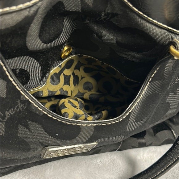 Coach Black Geometric Embossed Tote - Picture 8 of 9
